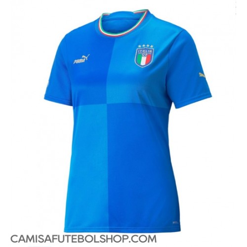 Camisa de time de futebol Itália Replicas 1º Equipamento Feminina 2022 Manga Curta